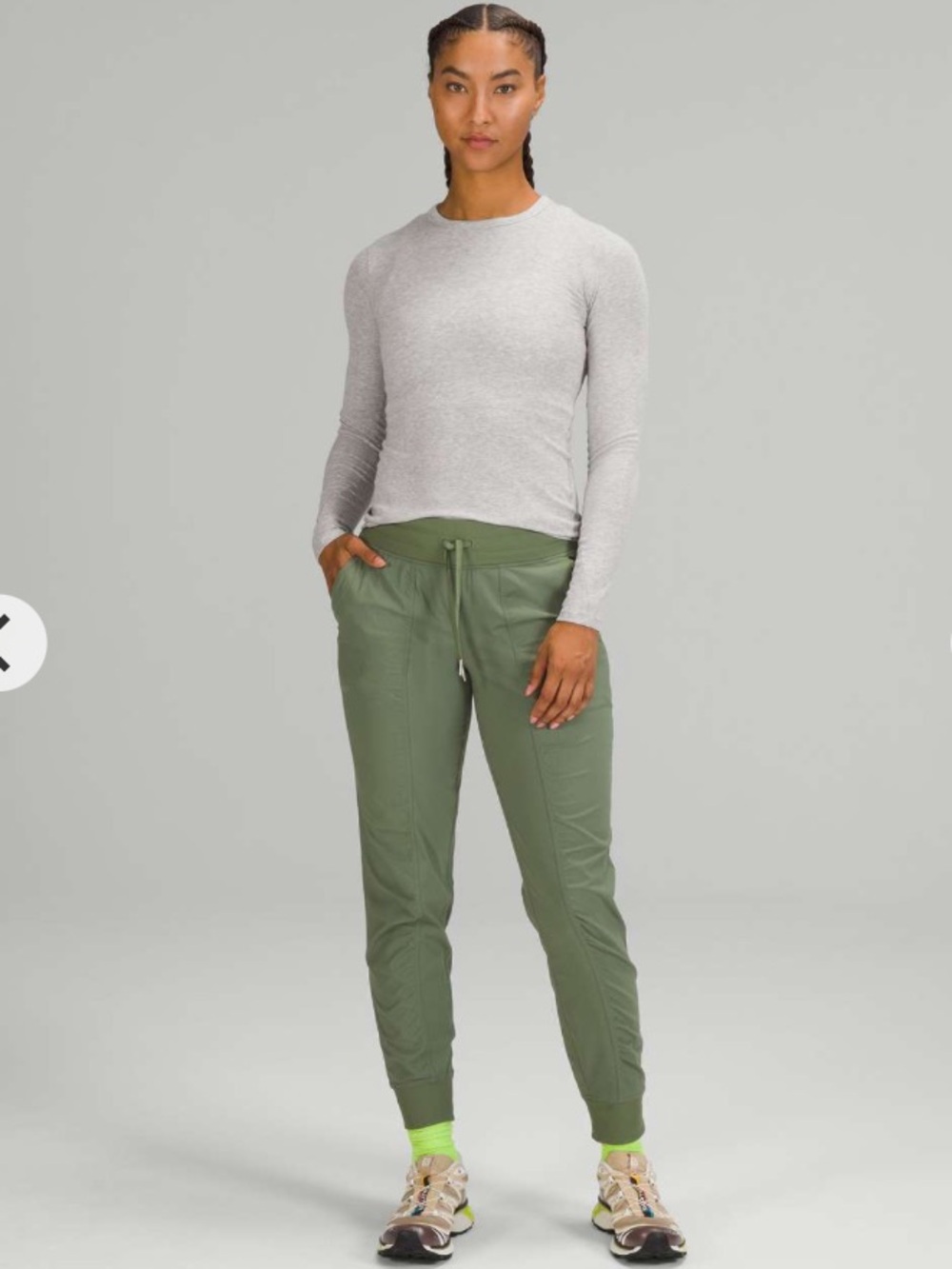 Lululemon Hold Tight Ribbed Long Sleeve Shirt Woman 12 Heathered Core Light Grey